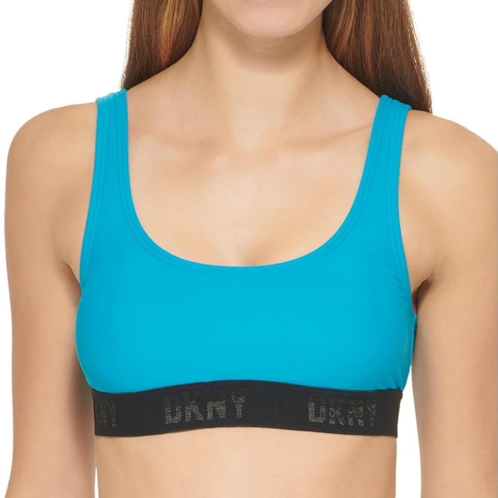DKNY Scoop Neck Logo Bikini Swim top
